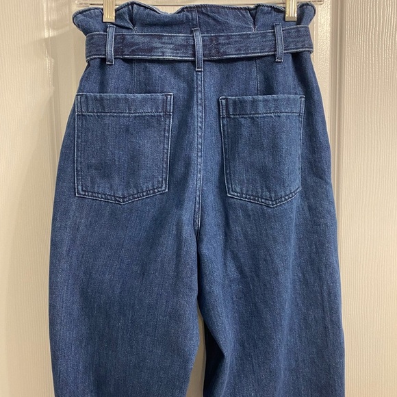 Aritzia Wilfred Free Paperbag Belted Wide Leg High Rise Jeans Size 4 - Picture 4 of 9